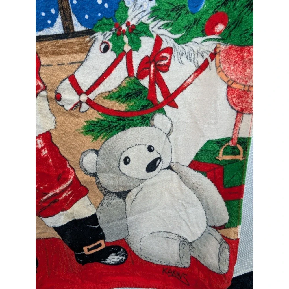Vintage Maiden Sunshine Merry Christmas Santa Beach Towel 61 x 32 inches